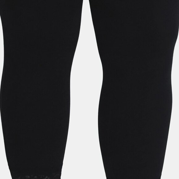 Terra & Sky Women’s Plus 2X & 3X Lace Capri Leggings Black Stretch Comfort Fit - Picture 4 of 5